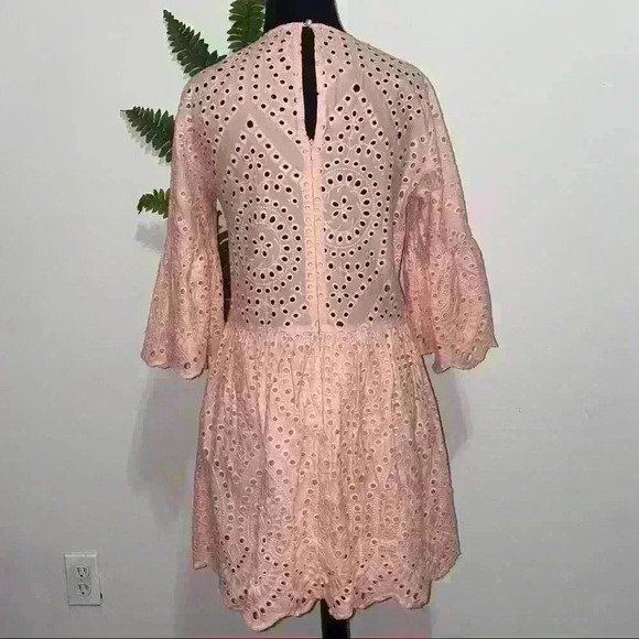 Simpler Dress Bell Sleeve Spring Pink Large Salmon - Picture 2 of 4